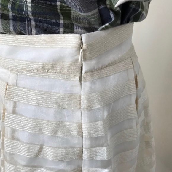NWT Ann Taylor Striped Organza Overlay Mini Skirt - Picture 3 of 7
